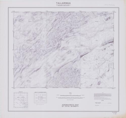 Aeromagnetic map of total intensity. Tallaringa [cartographic material] / Geological Survey of South Australia, Department of Mines, Adelaide