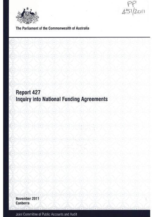 Inquiry into National Funding Agreements / Joint Committee of Public Accounts and Audit