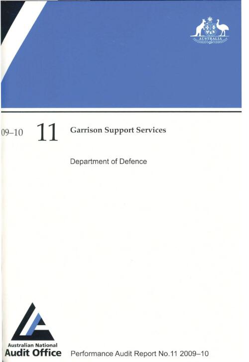 Garrison support services : Department of Defence / The Auditor General