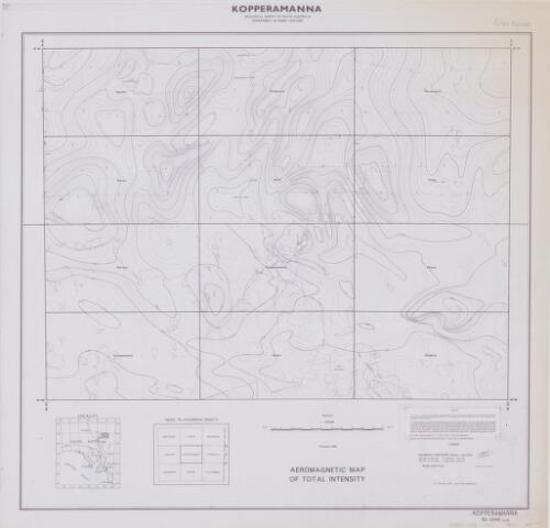 Aeromagnetic map of total intensity. Kopperamanna [cartographic material] / Geological Survey of South Australia, Department of Mines, Adelaide