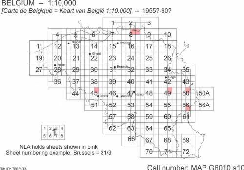 [Carte topographique de Belgique] / Institut géographique militaire--Bruxelles = [Topografisch kaart van België] / Militair Geografisch Instituut--Brussel