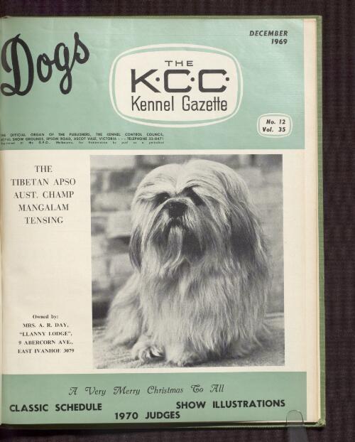 Dogs : the K.C.C. Kennel gazette : the official organ of the publisher the Kennel Control Council