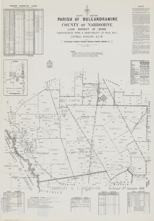 Parish of Bulgandramine, County of Narromine [cartographic material] : Land District of Dubbo, Timbrebongie Shire & Municipality of Peak Hill, Central Division N.S.W. / compiled, drawn & printed at the Department of Lands, Sydney, N.S.W