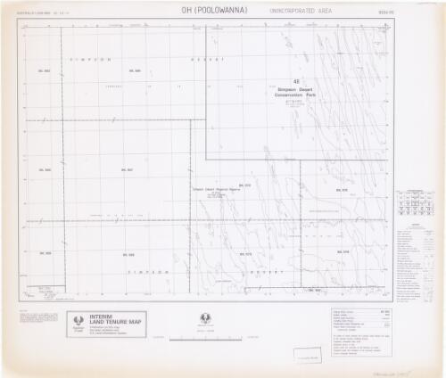 Interim land tenure map. 8306-00, Oh (Poolowanna), unincorporated area [cartographic material] / prepared under the direction of the Surveyor General