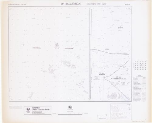 Interim land tenure map. 8327-00, Oh (Tallaringa), unincorporated area [cartographic material] / prepared under the direction of the Surveyor General