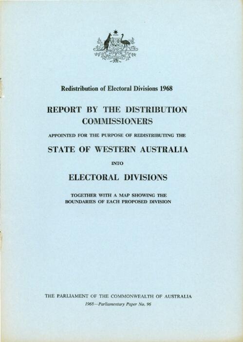 Redistribution of the State of Western Australia into Electoral divisions