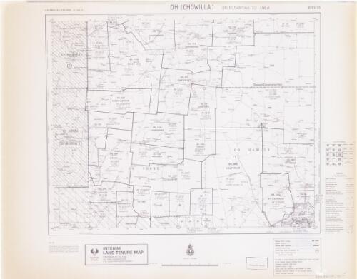 Interim land tenure map. 8359-00, Oh (Chowilla), unincorporated area [cartographic material] / prepared under the direction of the Surveyor General