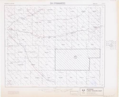 Interim land tenure map. 8365-00, Oh (Pinnaroo), unincorporated area [cartographic material] / prepared under the direction of the Surveyor General