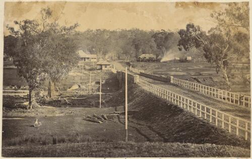 Bridge over Hughes Creek at Avenel, Victoria, approximately 1873 / Washbourne