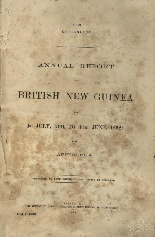 Annual report on British New Guinea