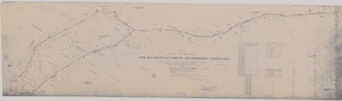 Part of plan of the road from Queanbeyan via Canberra and Ginninderra towards Yass shewing also an alternative line from Queanbeyan to Canberra [cartographic material] : proposed to be opened under Act of Council 4th, William IV, Number XI : roads to be opened are shewn by red bands / transmitted to the Surveyor General with my letters ... of the 16th January ... J.B. Houghton, Licd. Sur