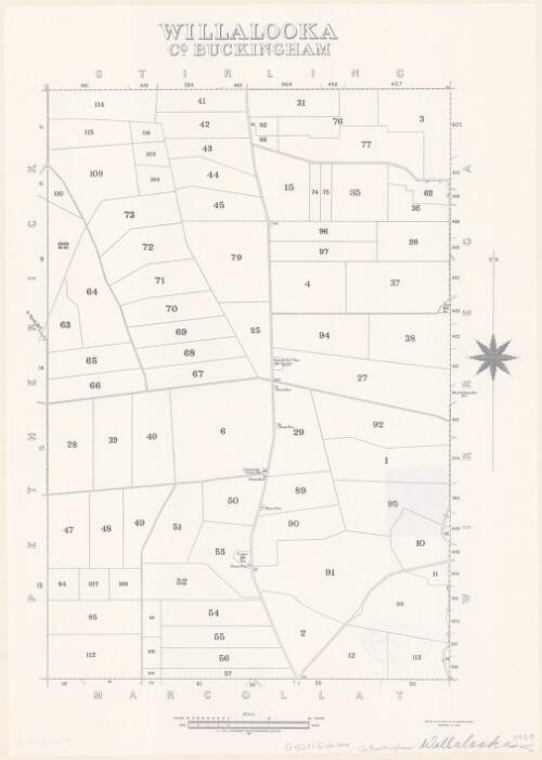 Willalooka, Co. Buckingham [cartographic material] / compiled in the Office of the Surveyor General, Department of Lands