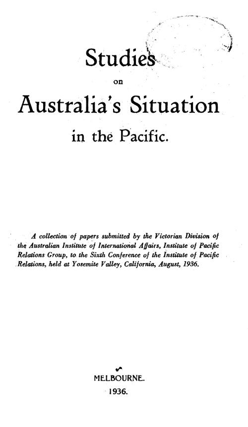 Studies on Australia's situation in the Pacific