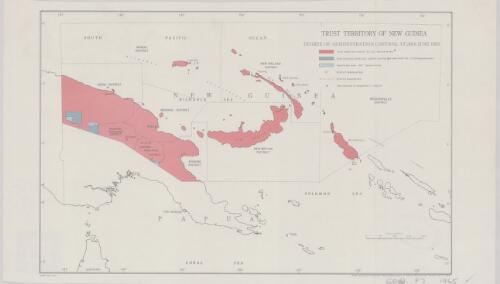 Trust Territory of New Guinea [cartographic material] : degree of administration control at 30th June 1965 / drawn by Division of National Mapping, Department of National Development