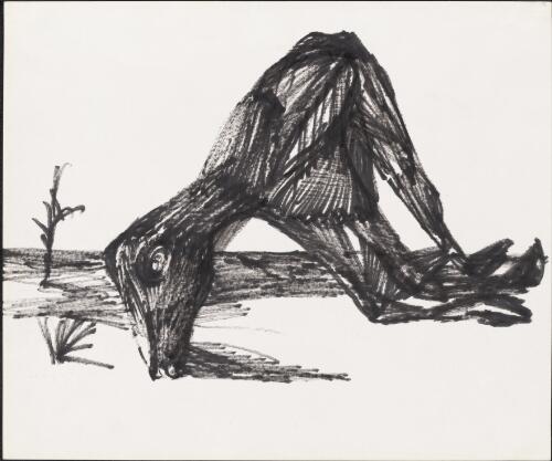 Studies of drought, kneeling carcass and burnt kangaroo / Sidney Nolan