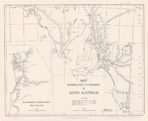 Map showing lines of railways in South Australia [cartographic material] / [Australian National Railways Commission]