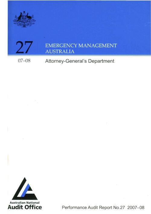 Emergency management Australia : Attorney-General's Dept. / the Auditor-General