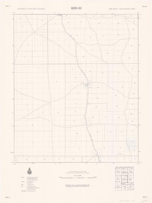 [South Australia] 1:50 000 cadastral series : [Map type D5]. 6031-III, [Kopi] [cartographic material] / Department of Lands