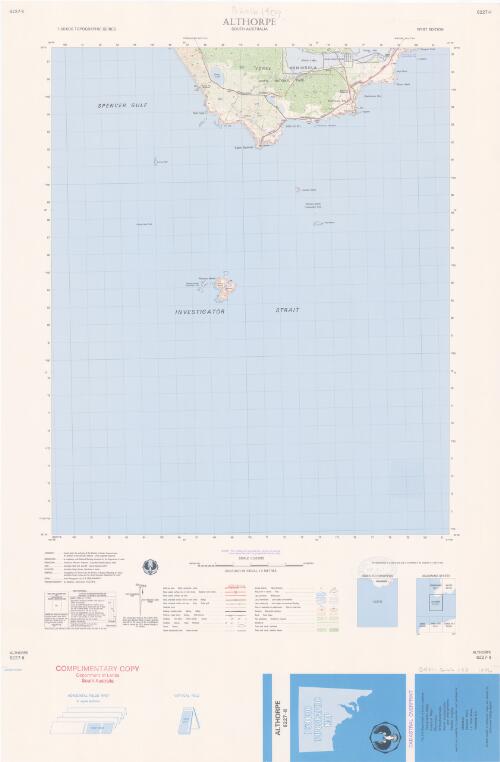 [South Australia] 1:50 000 topographic series, cadastral overprint : [Map type D3]. 6227-II, Althorpe, South Australia [cartographic material] / issued under the authority of the Minister of Lands. Prepared under the direction of the Surveyor General