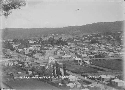 Aerial view of houses along Macquarie Street, Hobart, Tasmania, 1 / Harry Baily