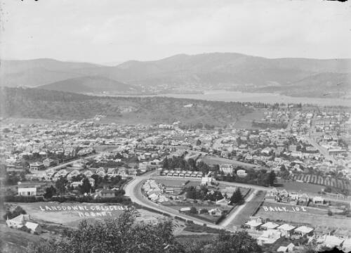 Aerial view of houses along Lansdowne Crescent, Hobart, Tasmania / Harry Baily