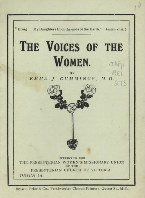 The voices of the women / by Emma J. Cummings