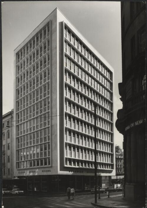 The new Guardian Assurance building at the corner of Pitt and Hunter Streets, Sydney, 1963 / Max Dupain