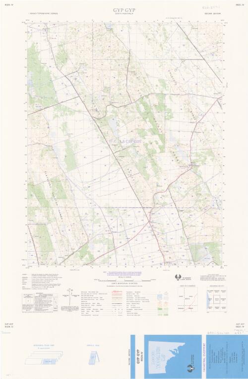 South Australia 1:50 000 topographic series, cadastral overprint : [Map type D3]. 6924-IV, Gyp Gyp, South Australia [cartographic material] / issued under the authority of the Minister of Lands. Prepared under the direction of the Surveyor General
