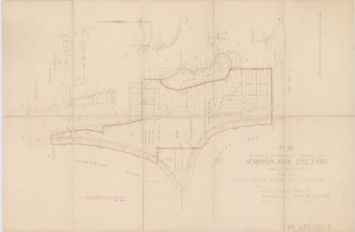 Plan of survey of proposed external boundaries of Henderson Naval Base Lands. Sheet no. 1, [cartographic material] / Home Affairs Dept