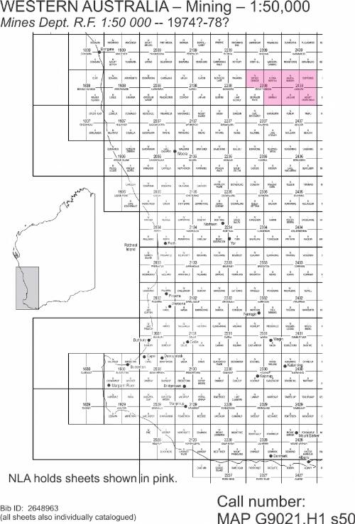 Mines Dept. R.F. 1:50 000 : [Western Australia] [cartographic material]