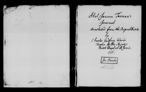 Journal of Abel Tasman (as filmed by the AJCP) [microform] : [M1558], 1642-1643