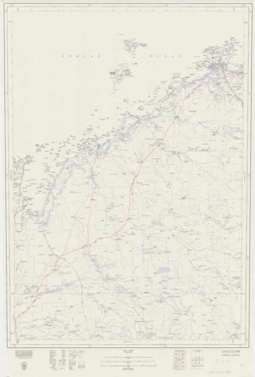 [Western Australia 1:500 000]. [SF 50-W], Onslow, Western Australia [cartographic material] / cartography by the Mapping Branch, Surveyor General's Division, Department of Lands and Surveys