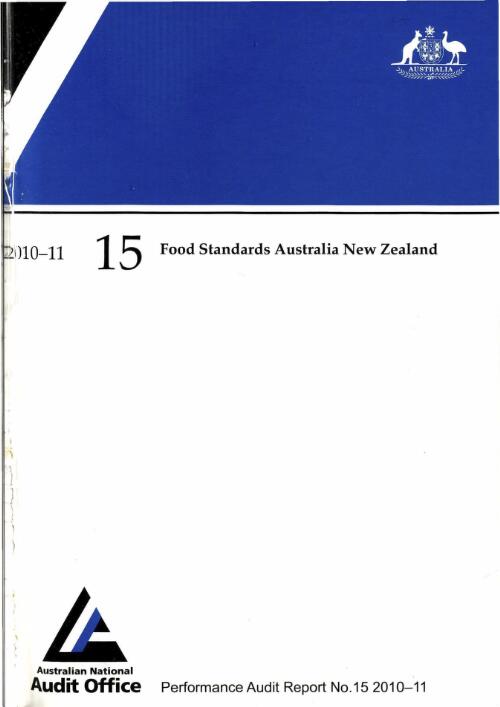 Food standards Australia New Zealand / Australian National Audit Office