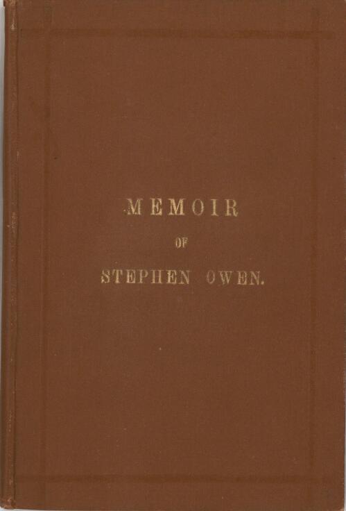 Memoir of Stephen Owen
