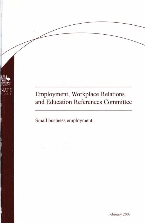 Small business employment / Employment, Workplace Relations and Education References Committee