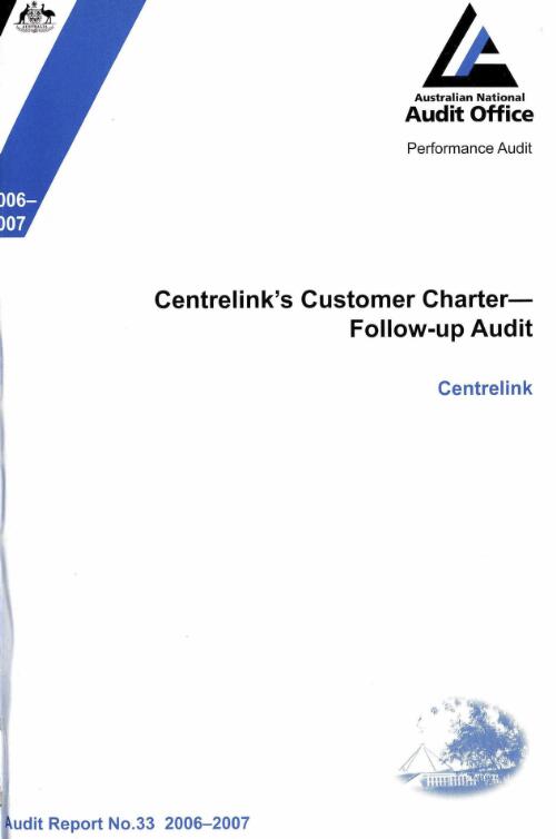 Centrelink's customer charter : follow-up audit