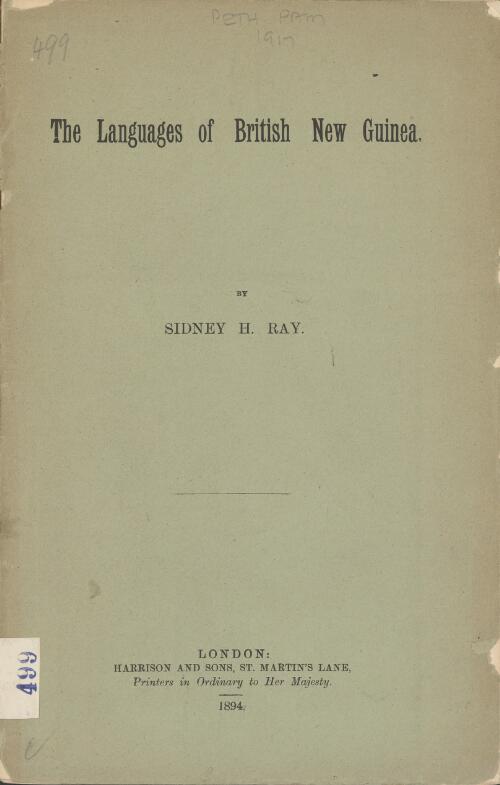 The languages of British New Guinea / by Sidney H. Ray
