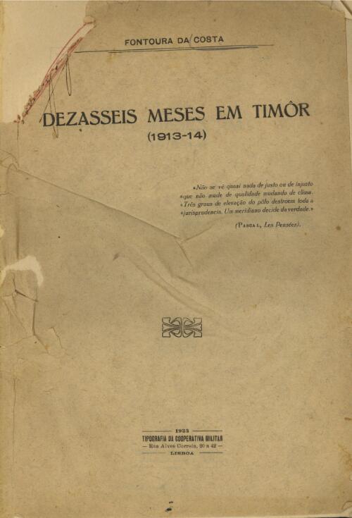 Dezasseis meses em Timor (1913-14)