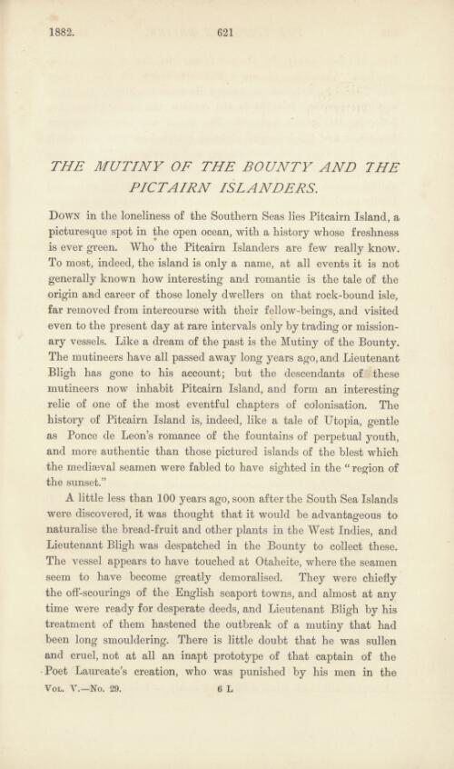 The mutiny of the Bounty and the Pitcairn Islanders / [W. H. Dick]