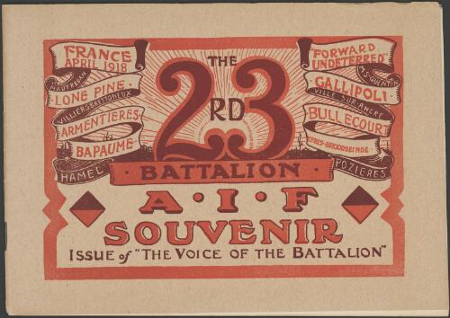 The 23rd Battalion, A.I.F. souvenir