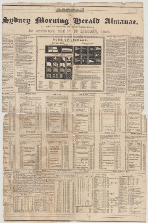 Sydney Morning Herald almanac : being a supplement to the "Sydney Morning Herald" of Saturday, the 1st of January, 1848