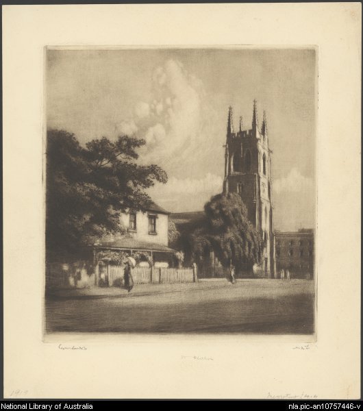 Lionel Lindsay - St Philip's Church, Sydney, 1919