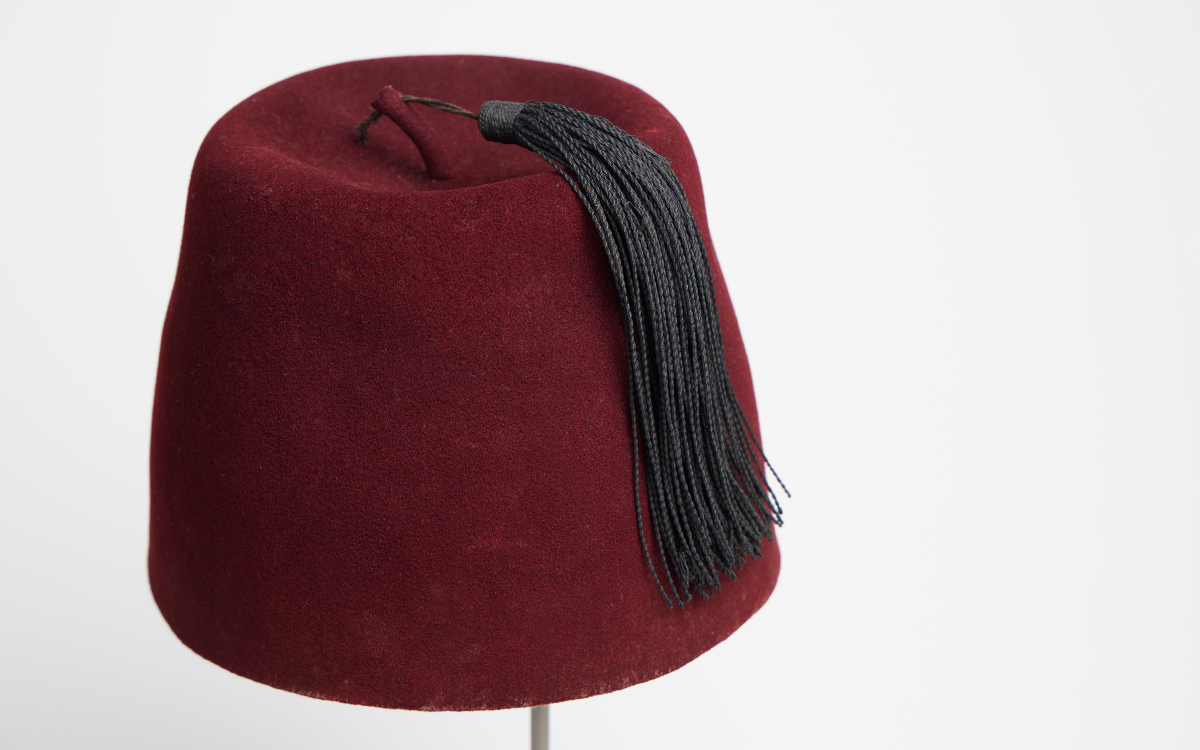 Red Lebanese Tarboosh/Tarboush hat with a black tassel