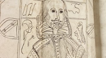 A drawing of William Shakespeare.