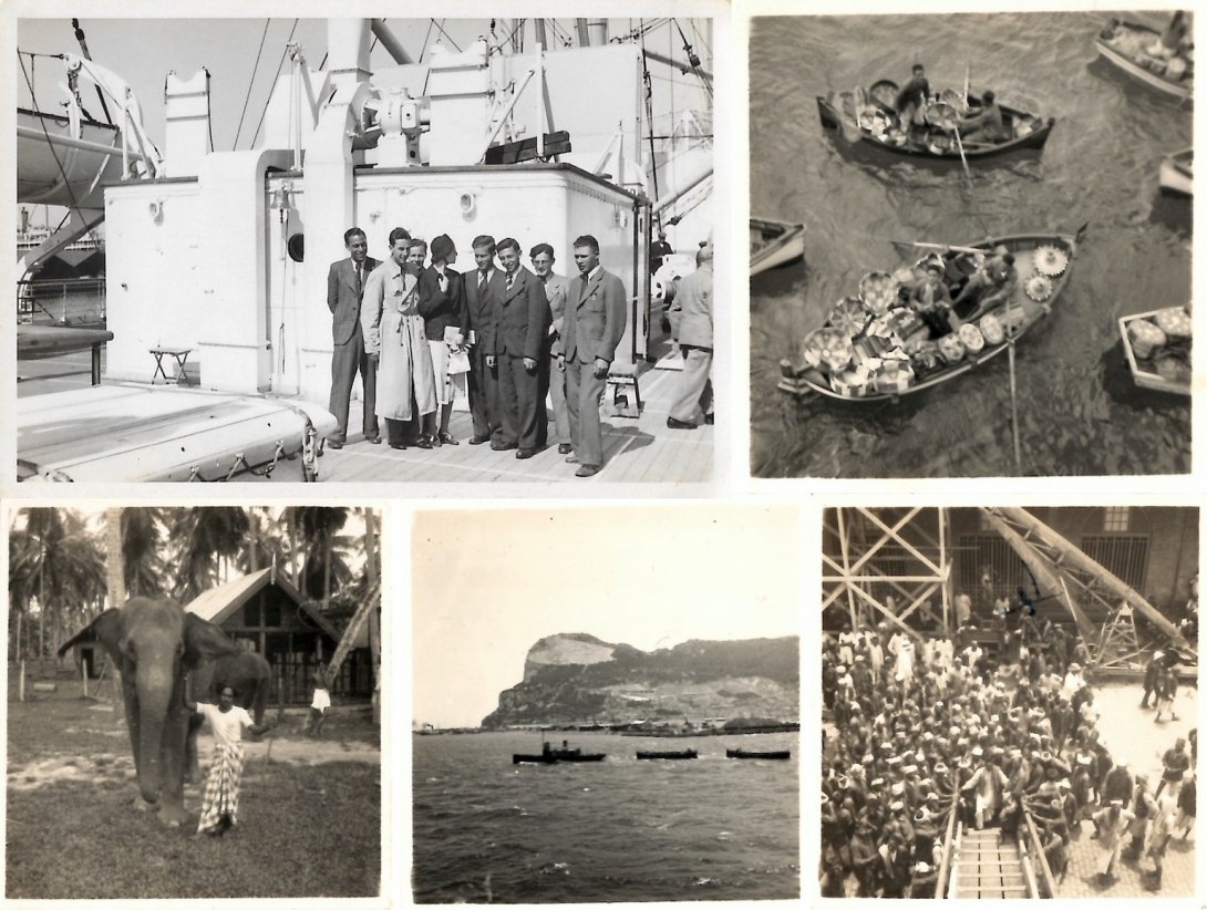 Five old photos taken in 1939 around Asia and the Strait of Gibraltar