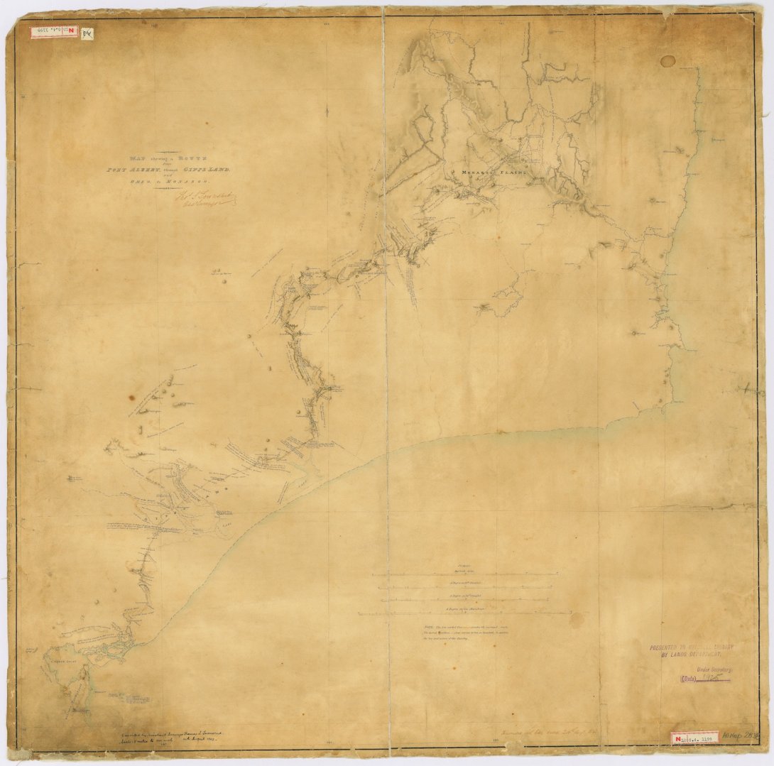 Old map of a survey of Snowy River