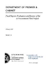 Thumbnail - Department of Premier and Cabinet final report : evaluation and review of the e-procurement project : extract only