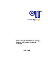Thumbnail - Consultancy to children's therapy services improvement project in Tasmania [electronic resource] : final draft
