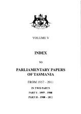 Thumbnail - Journals and printed papers of the Parliament of Tasmania.