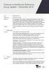 Thumbnail - Violence in Healthcare reference group updates.